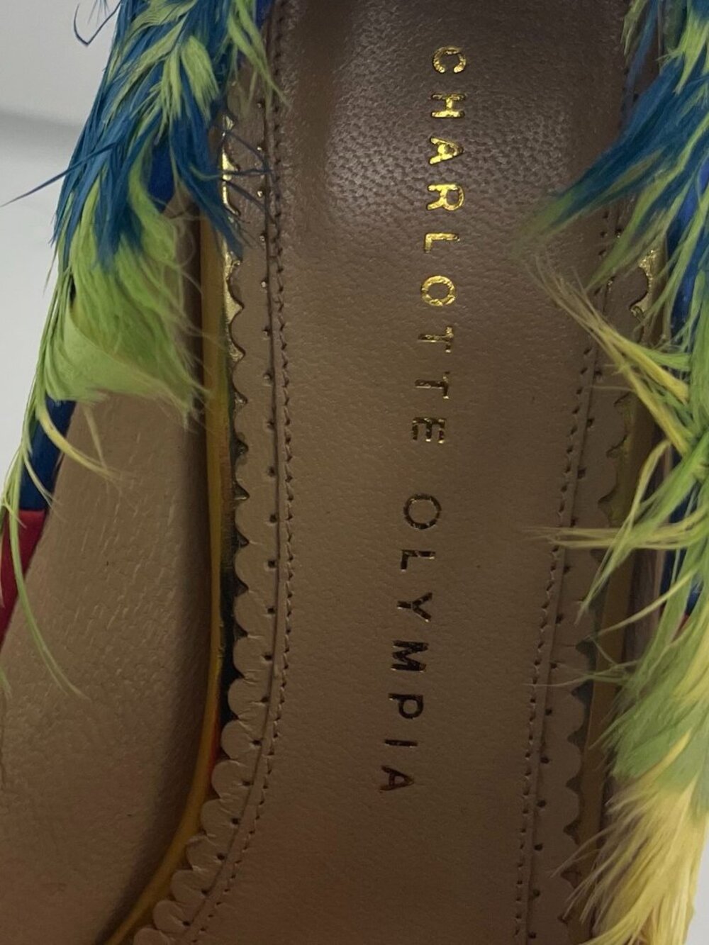 #S120 Perfect Charlotte Olympia Rainbow Feather Heels - Size EU 38 - Picture 5 of 6